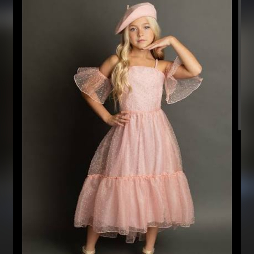 Joyfolie Chloe Pink Gold Glitter Dress